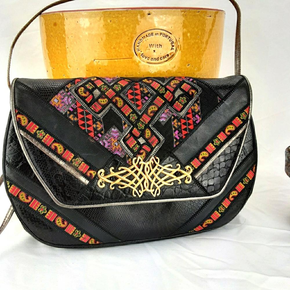 VTG Sharif Black leather shoulder Bag